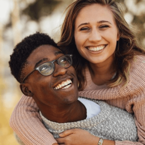 male and female with nice white smiles