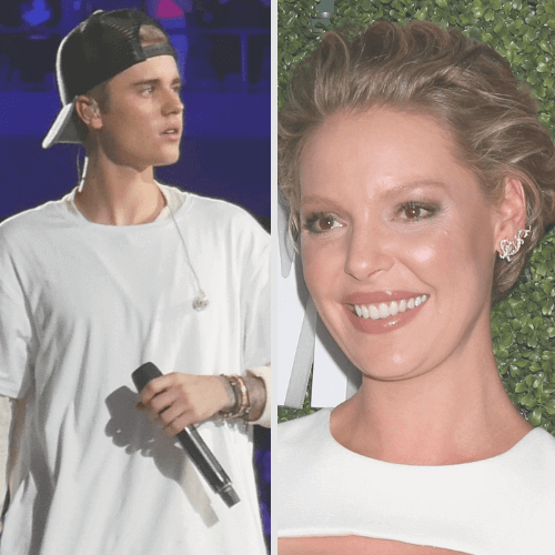 Justin Bieber and Katherine Heigl after Invisalign clear braces