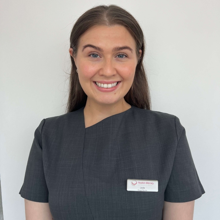 Jade, head nurse at heaton mersey orthodontic centre, smiling towards the camera.
